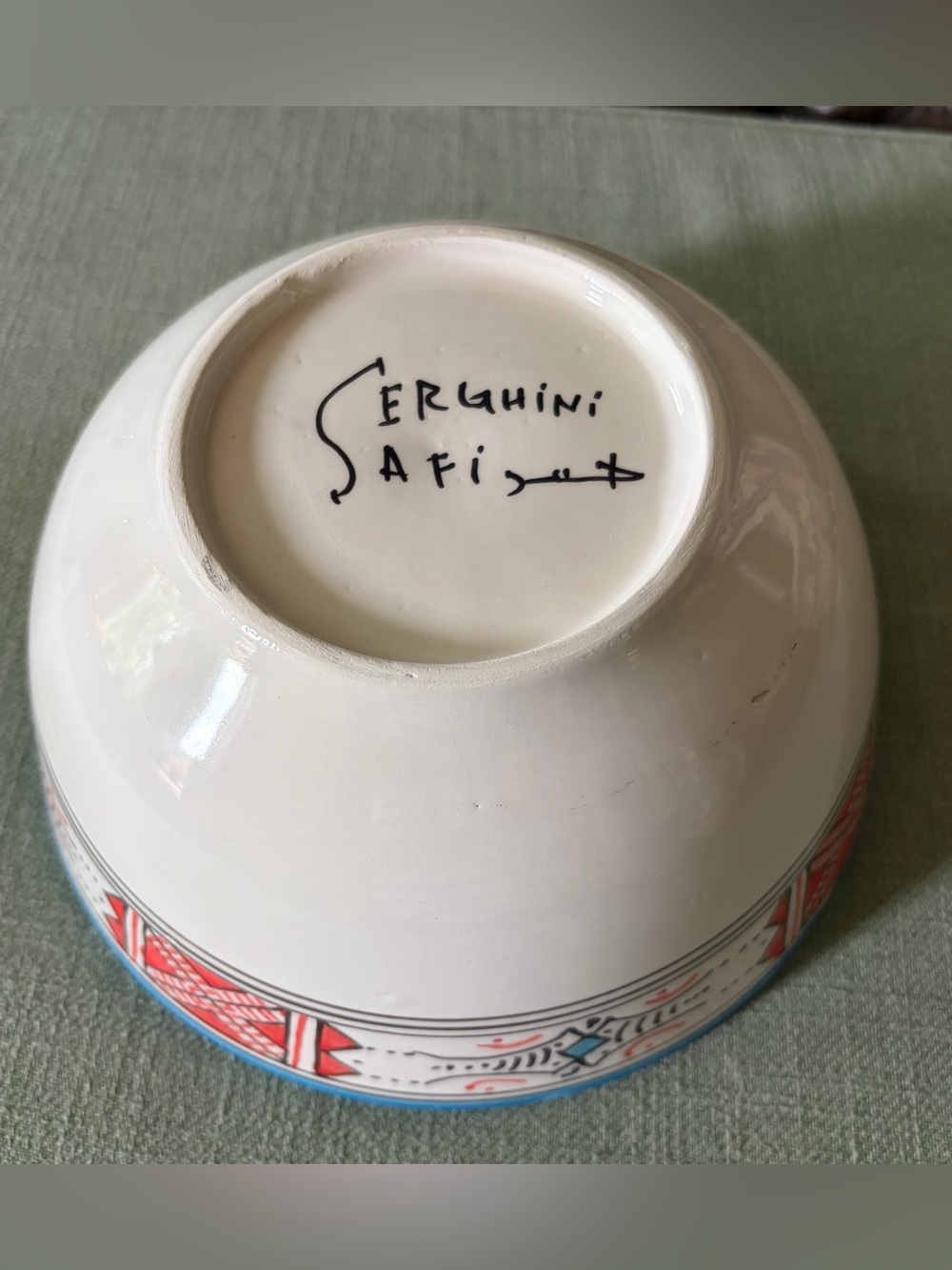 Handcrafted Le Souk Ceramique Mug, Bowl & Serghini Bowl w/Hand Carved Chopsticks - Picture 11 of 15